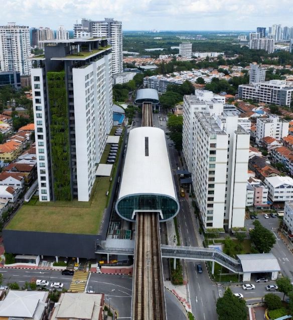Hong Kah MRT station with surrounding developments